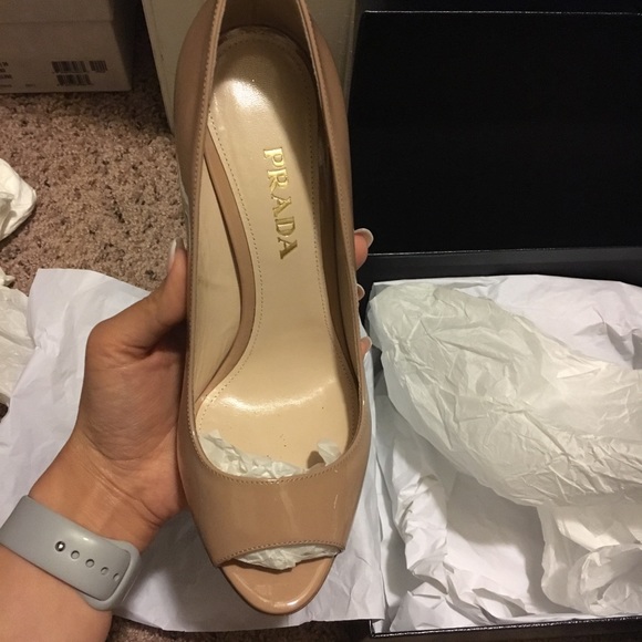 Prada peep toe heels Clearance